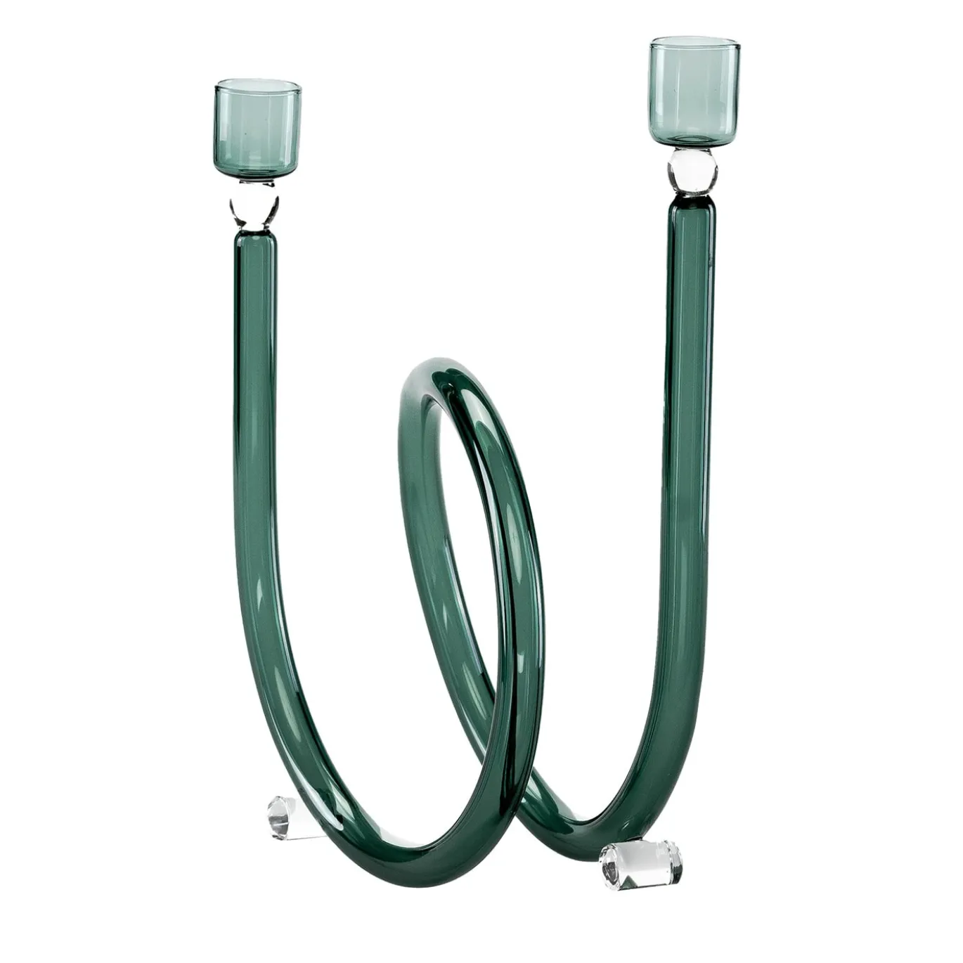 Portacandele in vetro verde Linden Dolce Vita