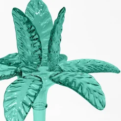 Portacandele Las Palmas medio in vetro soffiato verde acqua