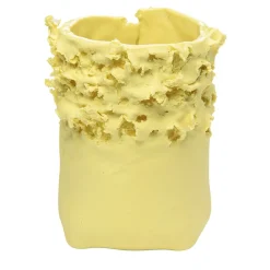 Portacandele Soffio in Porcellana Giallo