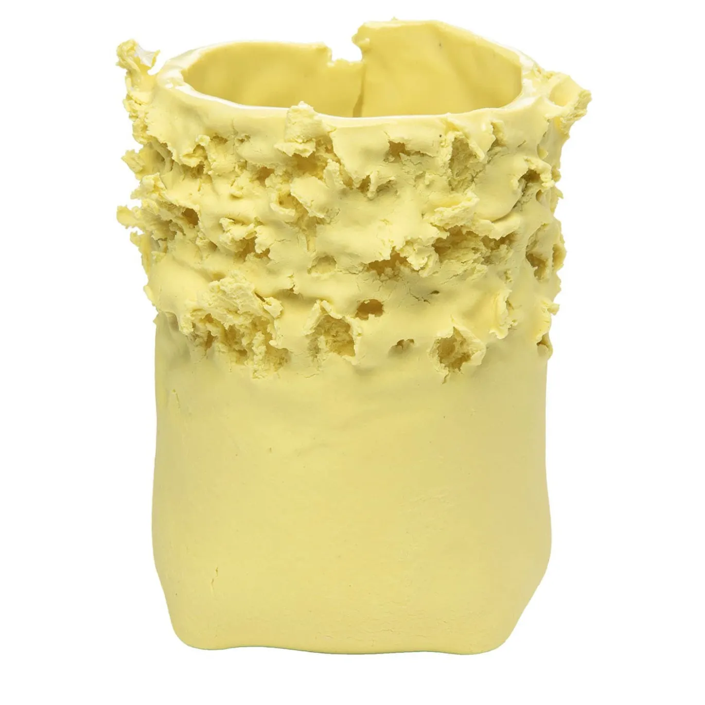 Portacandele Soffio in Porcellana Giallo
