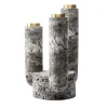 Portacandele Splendido in travertino titanium