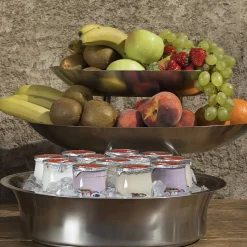 Portafrutta in acciaio inossidabile a due livelli