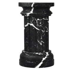 POR TAN TE Vaso a colonna in marmo nero satinato Marquina