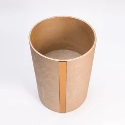 Portavaso cilindrico Fatum 70 con dettaglio a specchio dorato