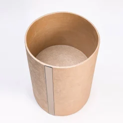 Portavaso cilindrico Fatum 55 con dettaglio a specchio bronzato