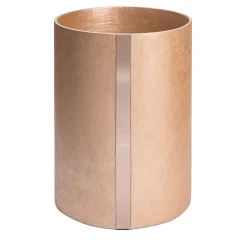 Portavaso cilindrico Fatum 55 con dettaglio a specchio bronzato