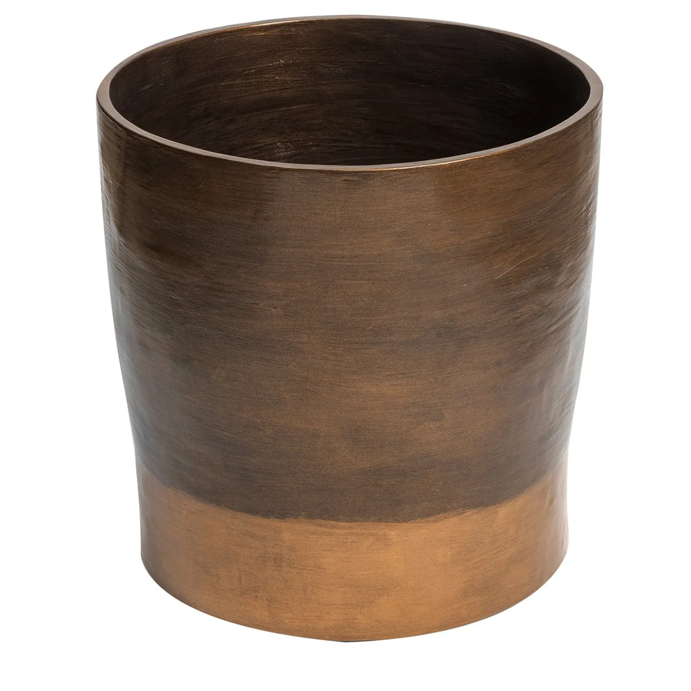 Portavaso cilindrico Teluver in cemento marrone