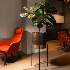 Portavaso grande Teluver Nexum in cemento marrone