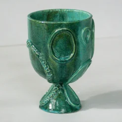 Portavaso in ceramica verde Acini