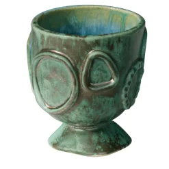 Portavaso piccolo in ceramica verde Acini