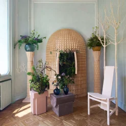 Portavaso Toscana in Maiolica Gialla
