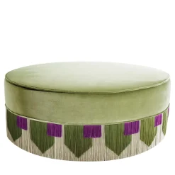 Pouf a cravatta geometrica Couture verde chiaro