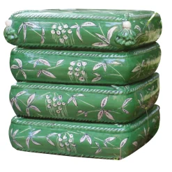 Pouf a 4 cuscini in ceramica verde