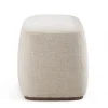 Pouf Alma in tessuto grigio e noce