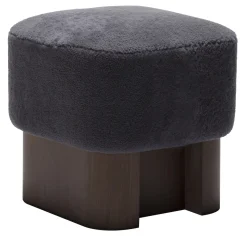 Pouf alto in legno nero Lloyd