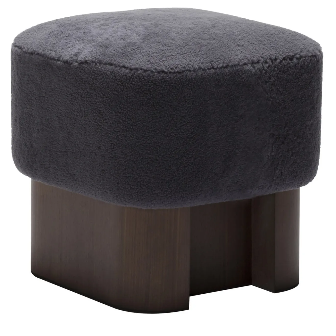 Pouf alto in legno nero Lloyd