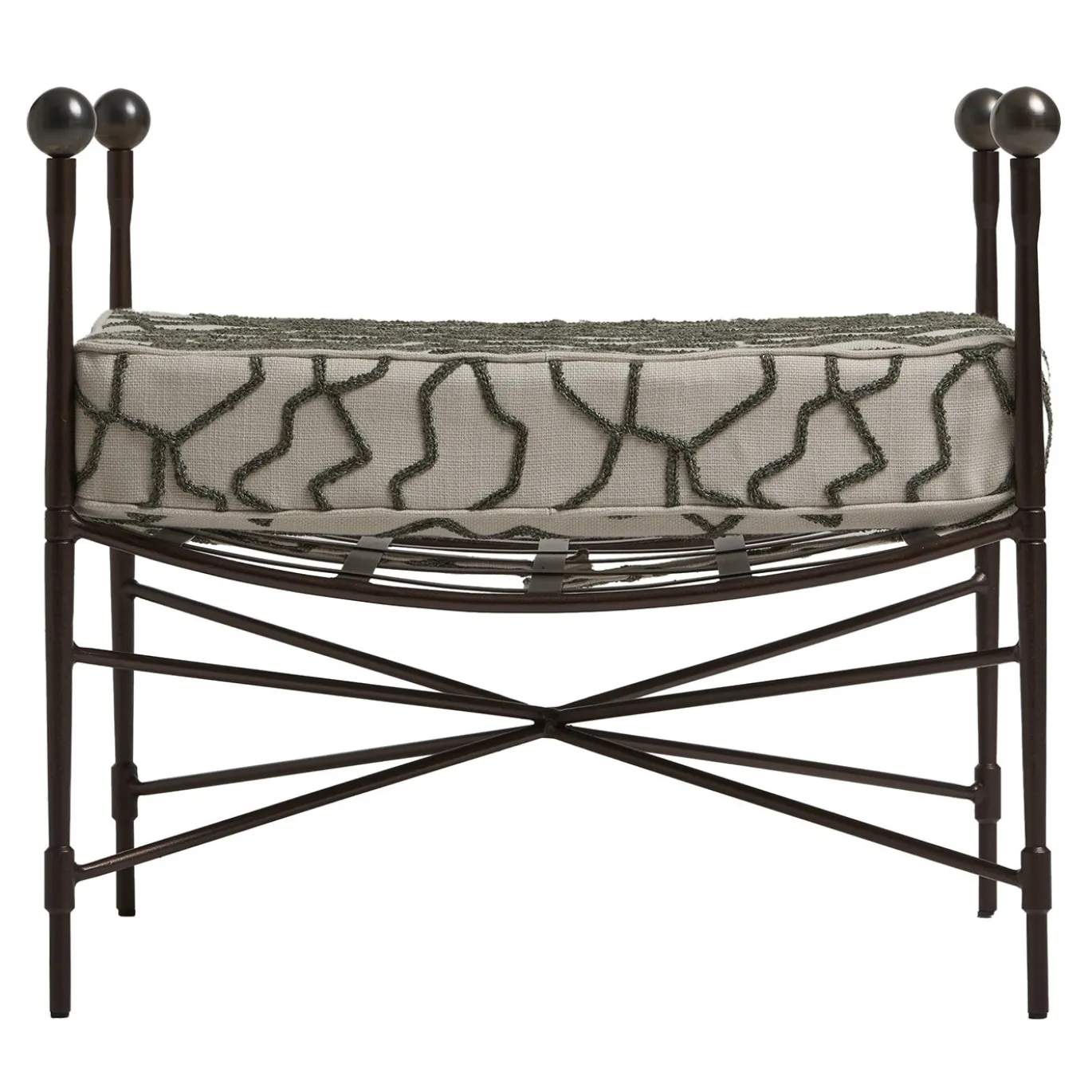 Pouf Alto Sgabello Alto Nero Ruggine Ferro Esterno