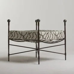 Pouf Alto Sgabello Alto Nero Ruggine Ferro Esterno