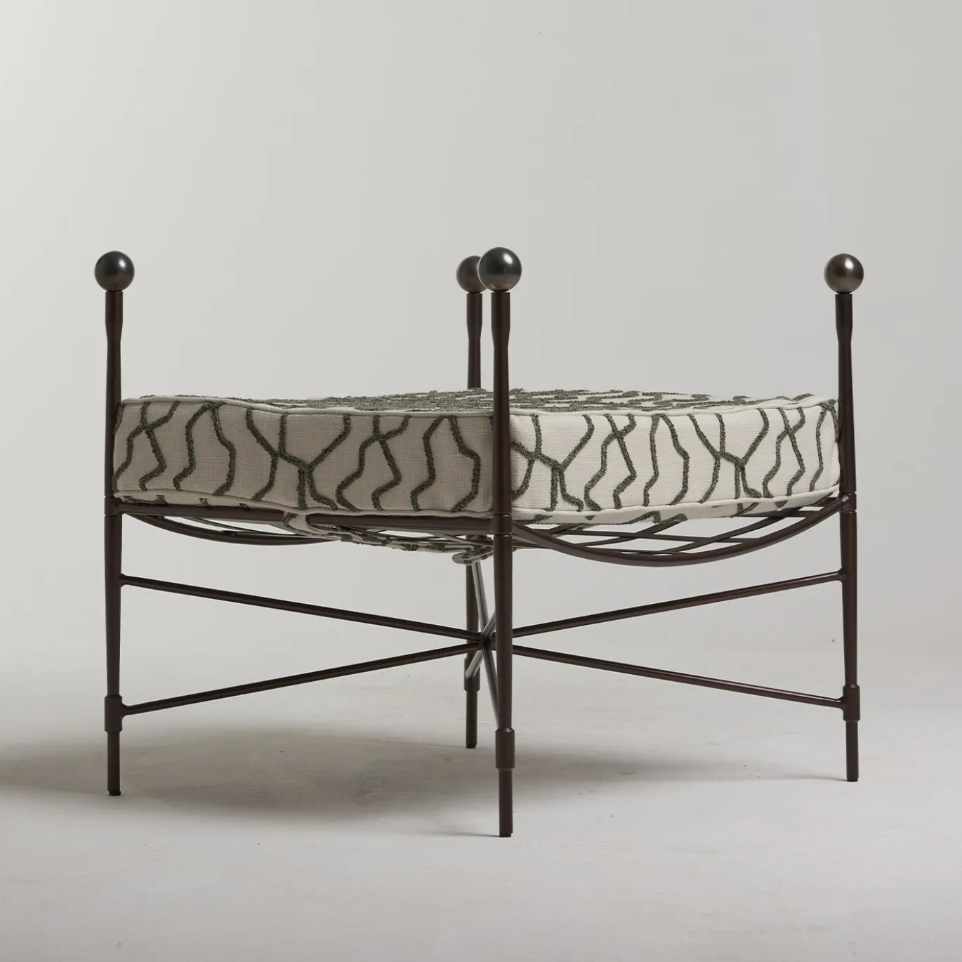 Pouf Alto Sgabello Alto Nero Ruggine Ferro Esterno