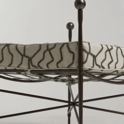 Pouf Alto Sgabello Alto Nero Ruggine Ferro Esterno