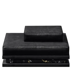Pouf AR14 in Legno e Marmo Nero Marquina