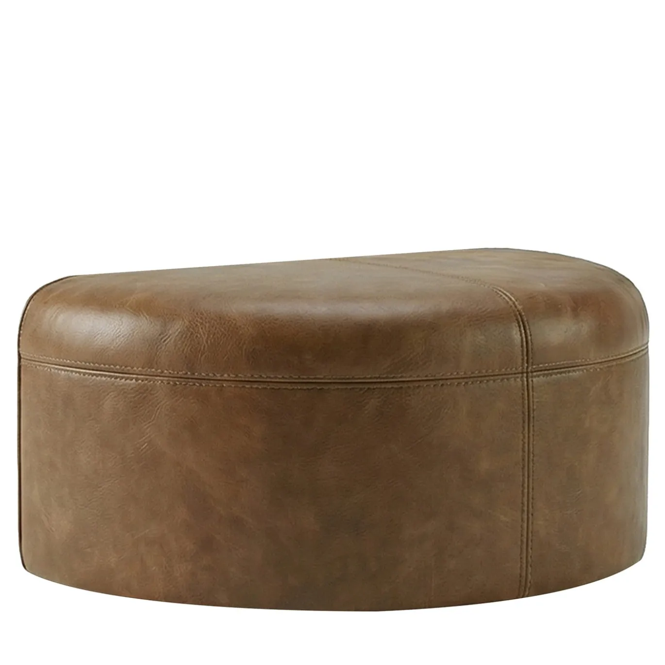Pouf Aura in pelle marrone