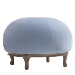 Pouf azzurro in noce di NIgel Coates