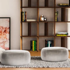 Pouf Billie D90 rotondo grigio