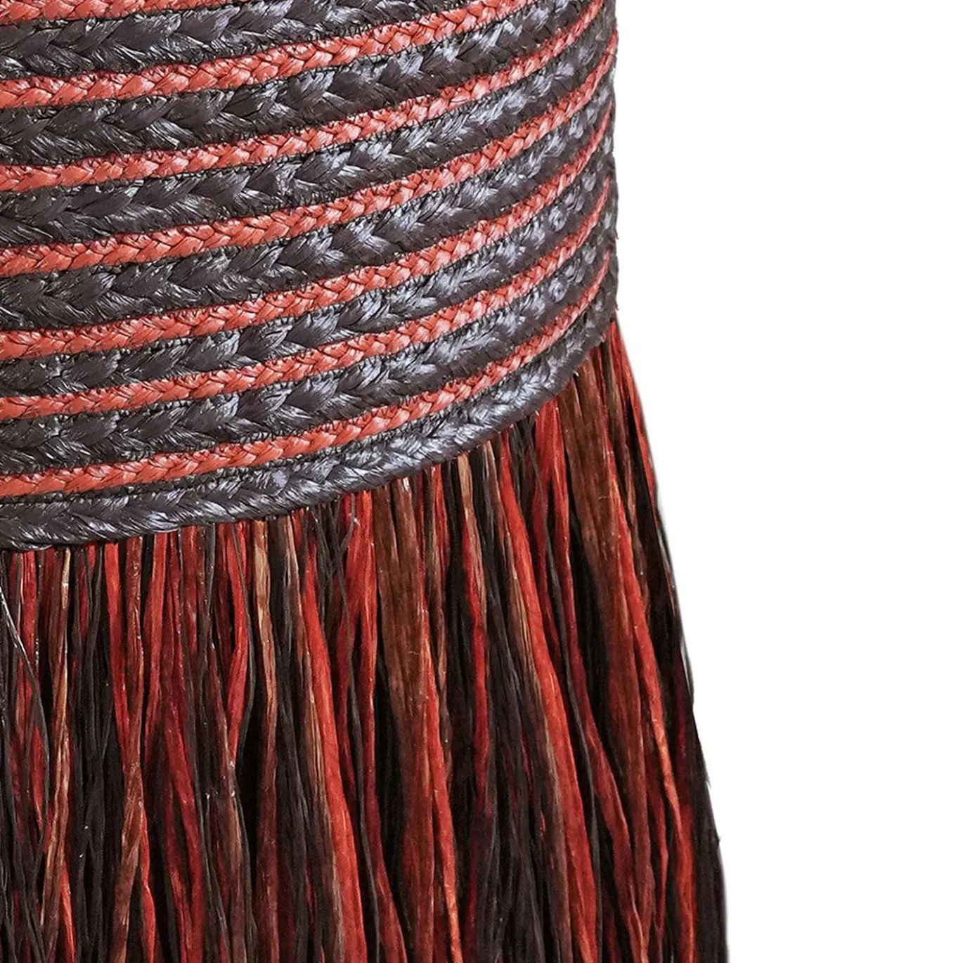 Pouf Boho Chic in paglia terracotta e marrone