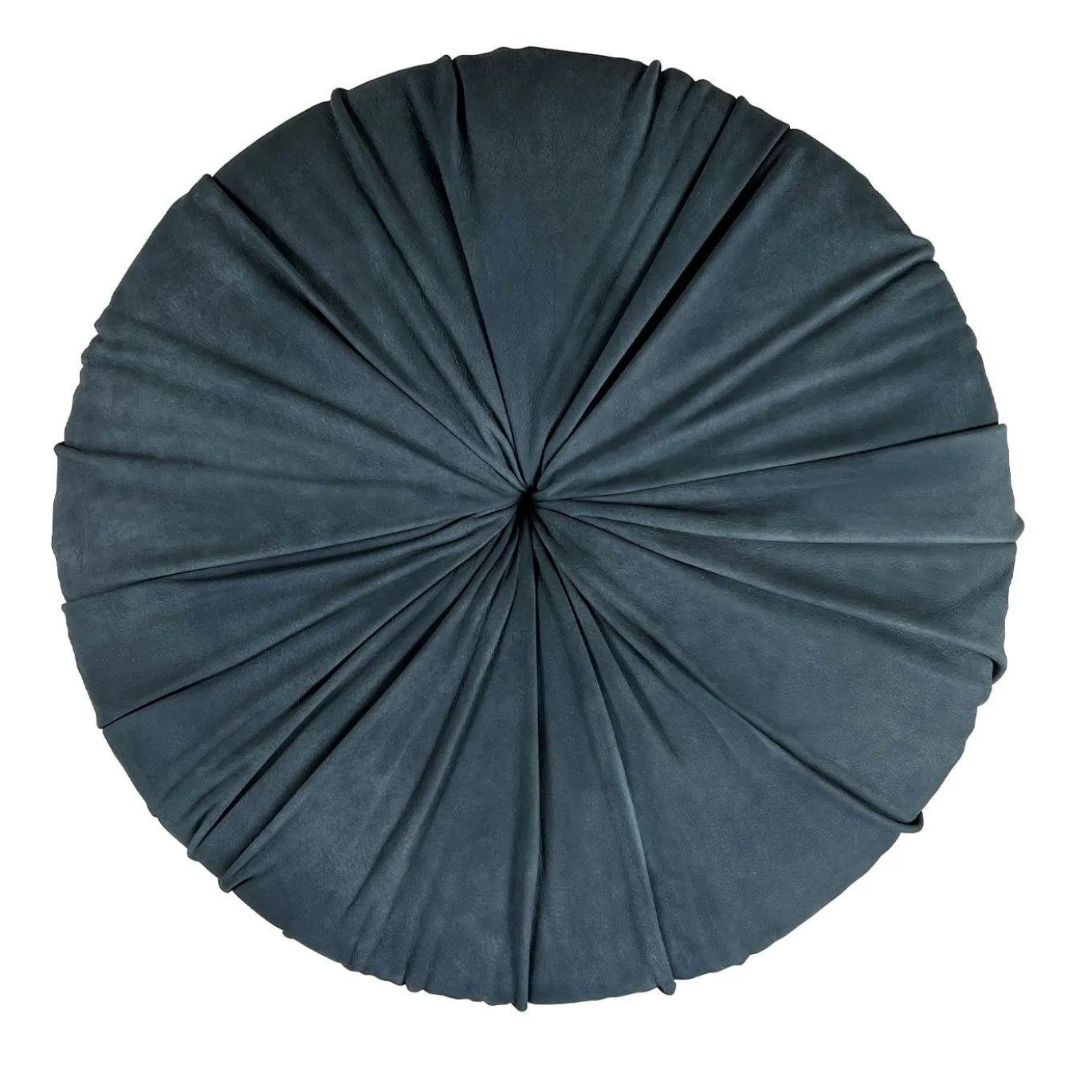 Pouf Bonbon in pelle blu