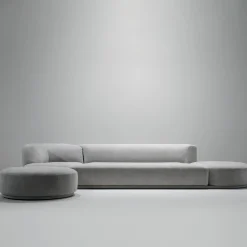 Pouf Bordone rotondo grigio