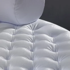 Pouf Breola rotondo trapuntato bianco