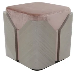 Pouf Brody in velluto e legno