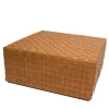 Pouf Castagno Grande In Pelle Arancione Di Gualtiero Ballarini