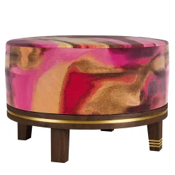 Pouf Charles K in tessuto Reimei Red