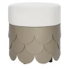 Pouf Charleston in Pelle Color Fango