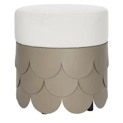 Pouf Charleston in Pelle Color Fango