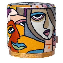 Pouf cilindrico Agostina con pattern Women
