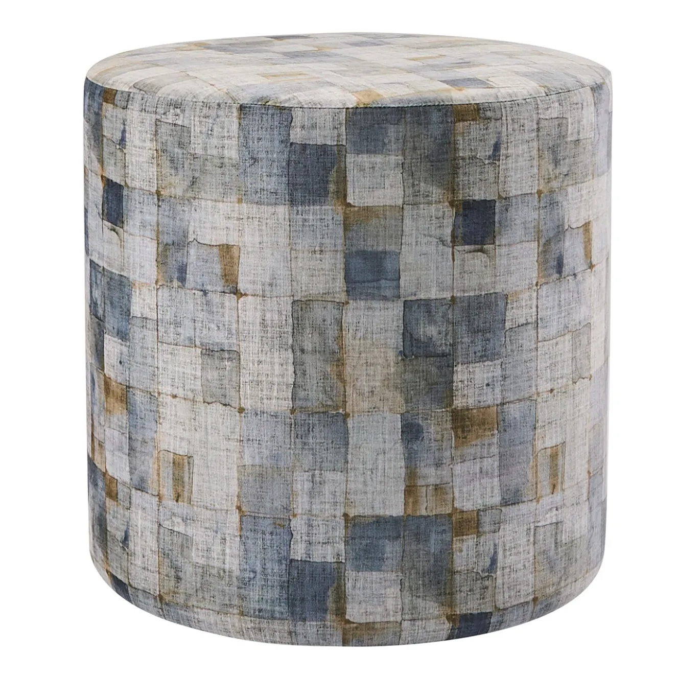 Pouf cilindrico Club con motivo geometrico multicolore
