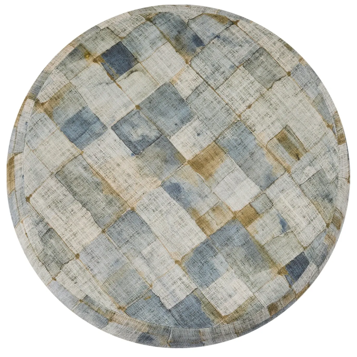 Pouf cilindrico Club con motivo geometrico multicolore