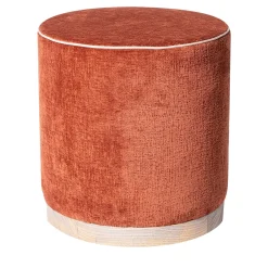 Pouf Cilindrico in Tessuto Rosso Agostina