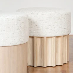 Pouf cilindrico Spotorno bianco della Collezione Riviera