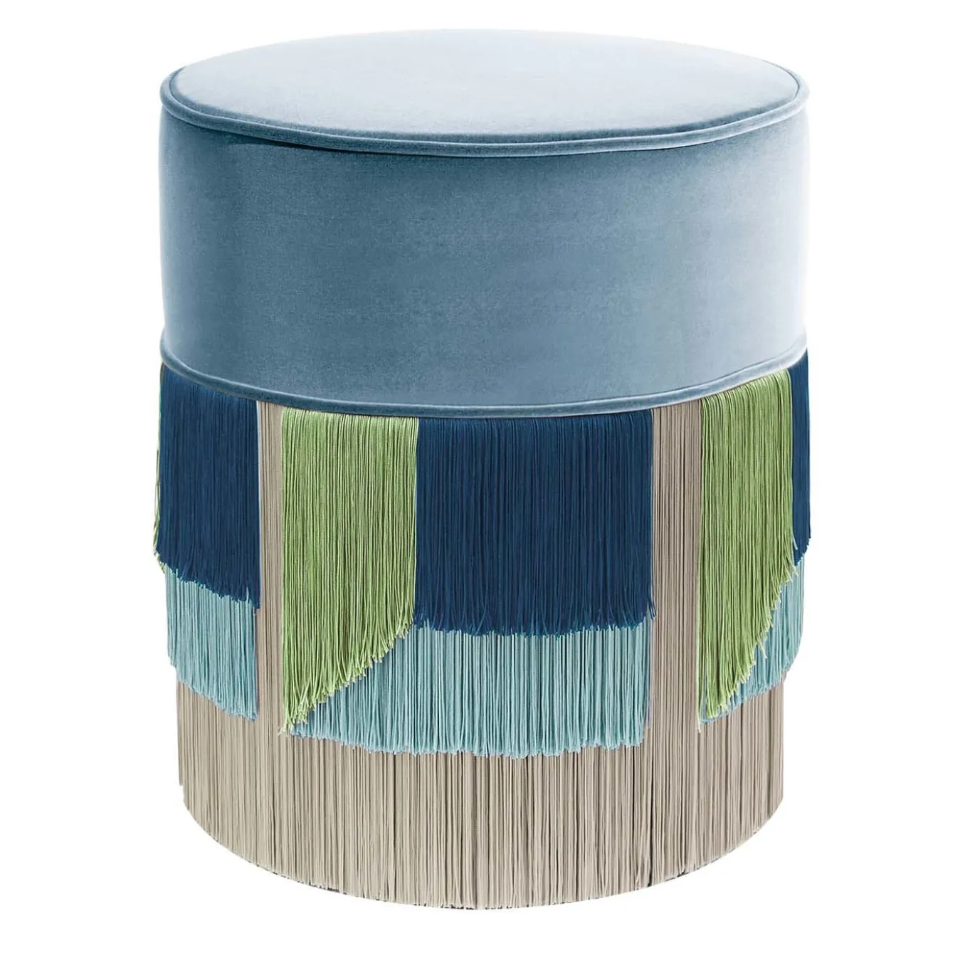 Pouf Couture Geometrico Flo Azzurro