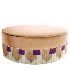 Pouf cravatta geometrico Couture beige