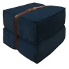 Pouf Docker in velluto blu scuro