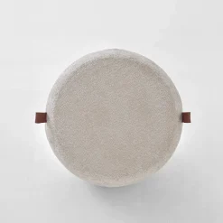 Pouf Domino in bouclé beige