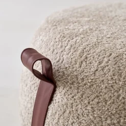 Pouf Domino in bouclé beige
