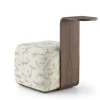 Pouf Dondo Cubo Bianco con manico in noce