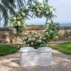 Pouf doppio in metallo bianco Currus
