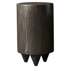 Pouf e tavolino alto in bronzo #1